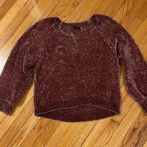 Express - maroon chenille sweater - size medium
